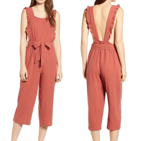topshop frill jumpsuit